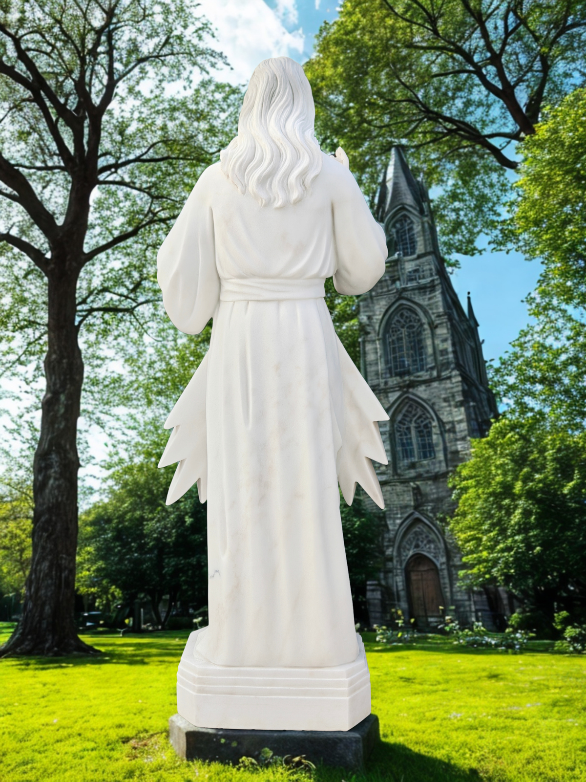 Divine Mercy White Marble Statue CHS-793