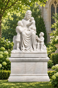 Christ Blessing the Three Children White Marble Statue – CHS-1914