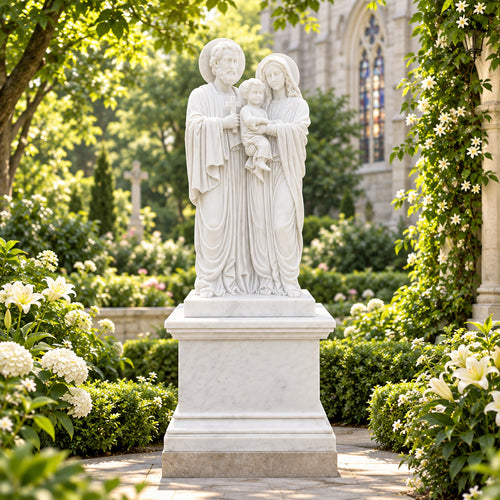 Holy Family White Marble Statue – CHS-815