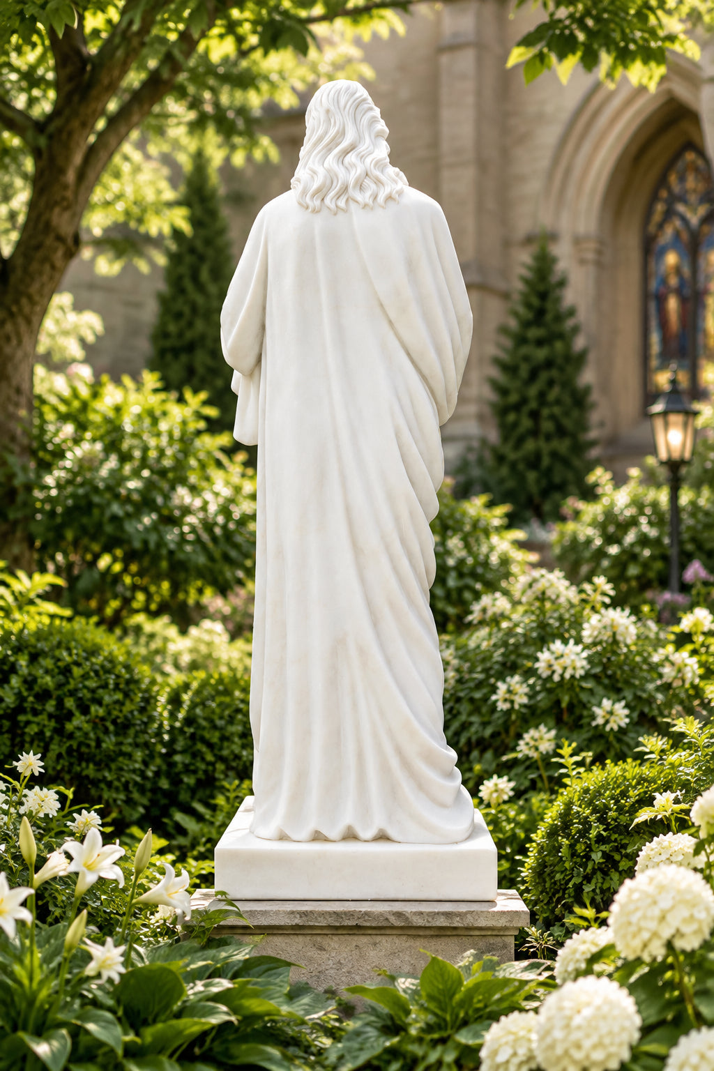 Sacred Heart of Jesus White Marble Statue – CHS-305