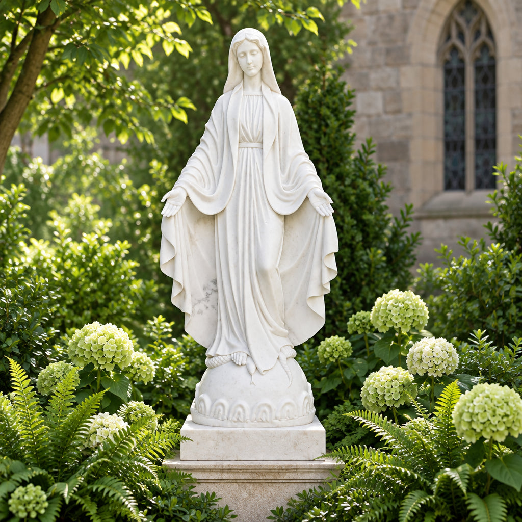 Immaculate Conception White Marble Statue – CHS-1235