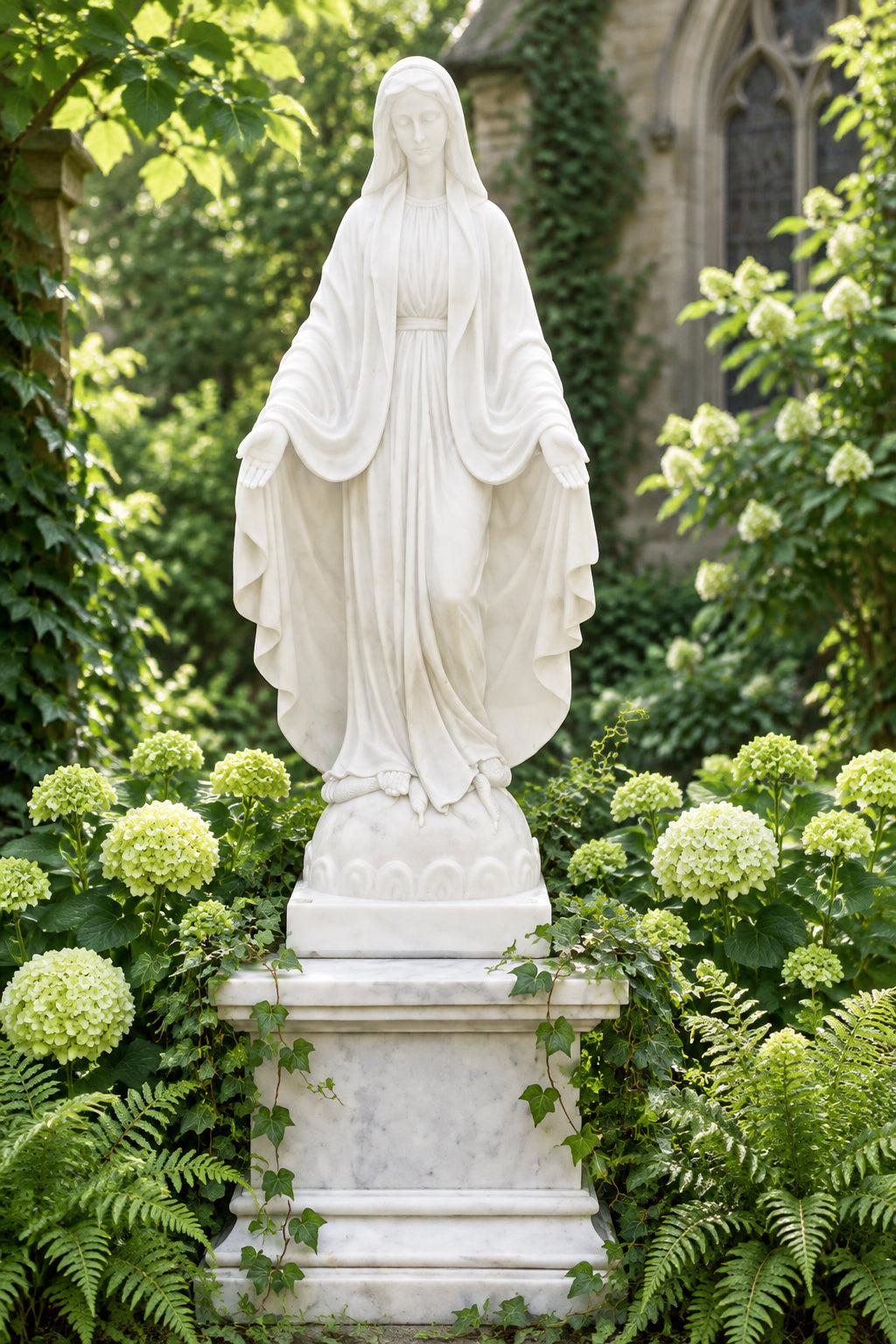 Immaculate Conception White Marble Statue – CHS-1235