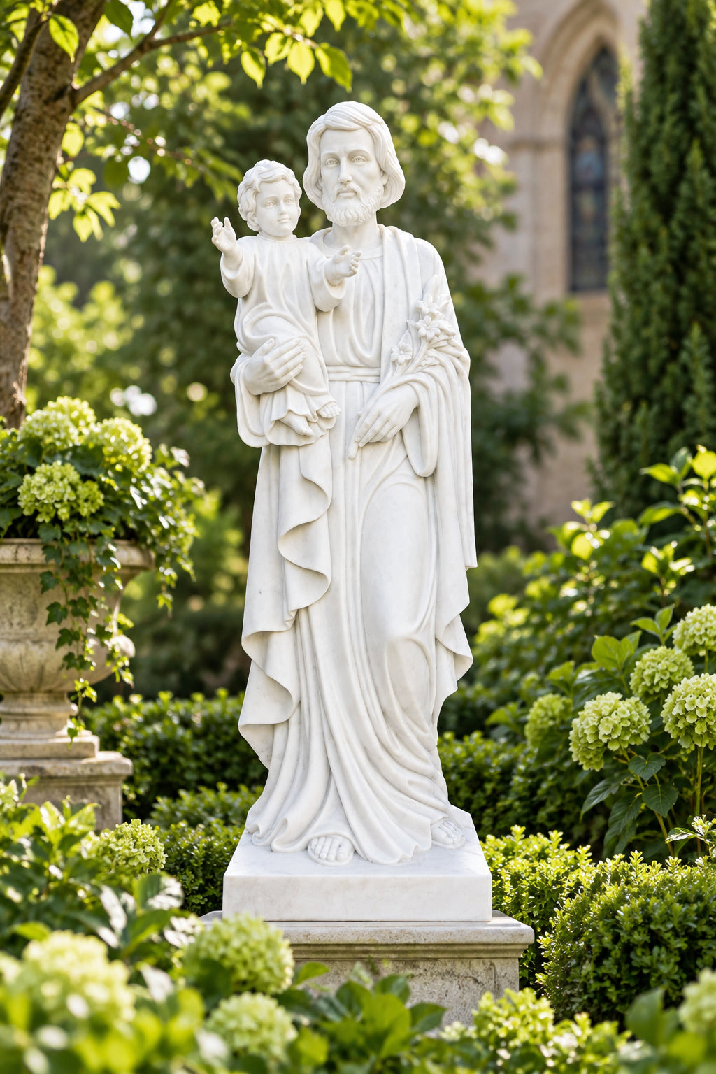 Saint Joseph White Marble Statue – CHS-819